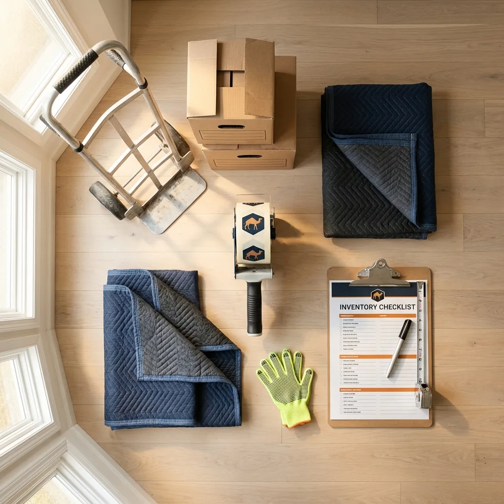Professional moving supplies and packing materials layout for Allegan residential relocations